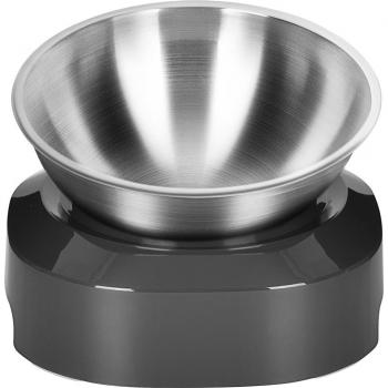 Tilted Stainless Steel Pet Feeder with Adjustable Stand