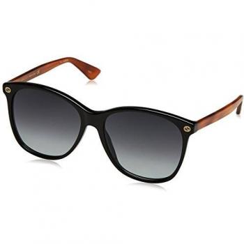 Gucci Damen Sonnenbrille GG0024S 003, Schwarz (Black/Grey), 58