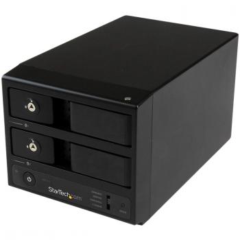 USB 3.0 / eSATA Dual-Bay Trayless 3.5 SATA III Hard Drive Enclosure with UASP