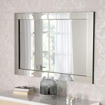 Sleek Black Wall Mirror 90x60cm