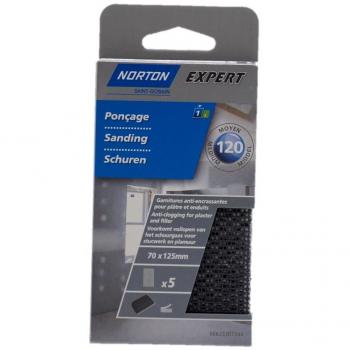Norton Sanding Sheets for Drywall/Plasterboard 70 x 125 mm Grit 120 Set of 5
