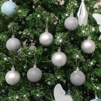 Silvery Glamour Bauble Set