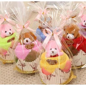 Mini Bear Cupcake Microfiber Fabric Hand Towels 10 Pack