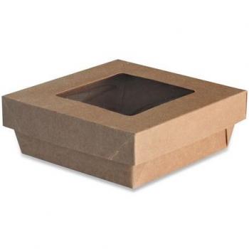 Boîte à emporter Kraft brun 75cl avec fenêtre