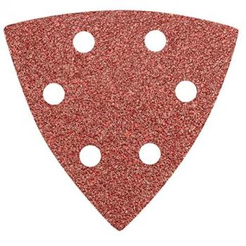 Carta Abrasiva Velcro Delta 93x93 mm K 100, 5 unità, con fori