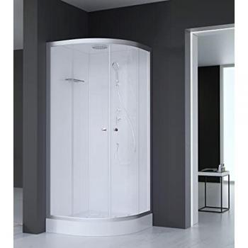 Marwell Komplettdusche „Silver Round“ – 90 × 90 cm, Einscheibensicherheitsglas, inkl. Armaturen