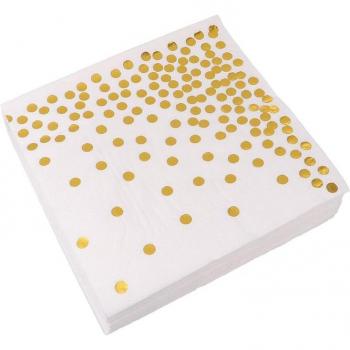 50pcs Rose Gold Polka Dot Paper Napkins