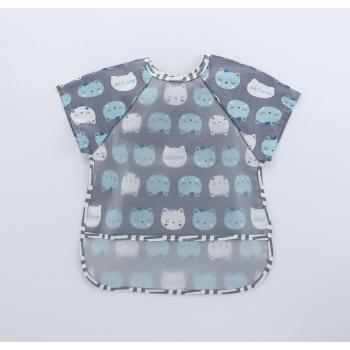 Bavoir à Manches Courtes Imperméable pour Bébé avec Système de Fermeture Velcro