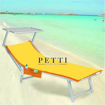 Telo Mare Microfibra in Giallo-Arancio con Tasche e Fermaglio per Lettino da Spiaggia di Artigiani Italiani