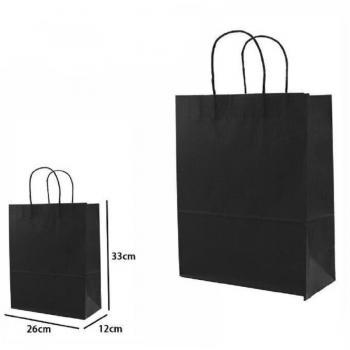 Set 4 Buste Regalo Carta Nera 33x26x12 Cm