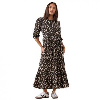 Robe Midi Petite Ditsy Noir