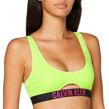 Calvin Klein Bralette Découpé avec Coussins, Jaune (Safety Yellow 13-0630 ZAA), Taille M Femme