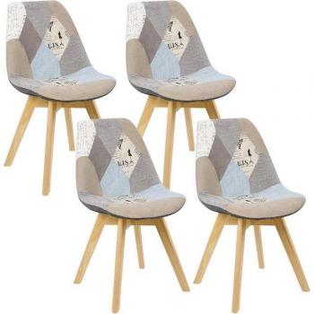Woltu Stuhlset im Patchworkdesign (4 St)