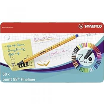 Fineliner Stabilo Point 88 Confezione in Metallo 50 Colori