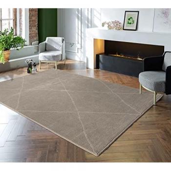 The carpet Teppich »Lima«, rechteckig, 12 mm Höhe, Designer Teppich aus recyceltem Polyester, waschbar