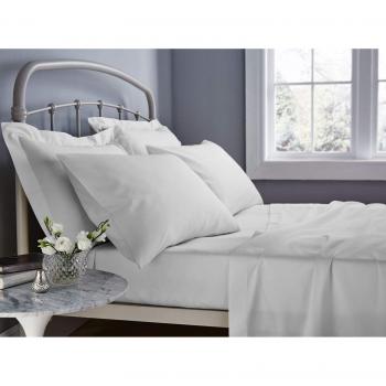 Catherine Lansfield Premium 500-Thread Count No-Pilling Fitted Sheet – White