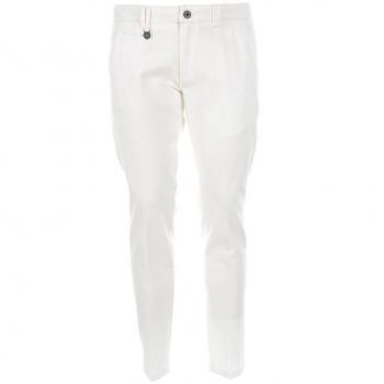 Pristine White Honeycomb Cotton Chinos