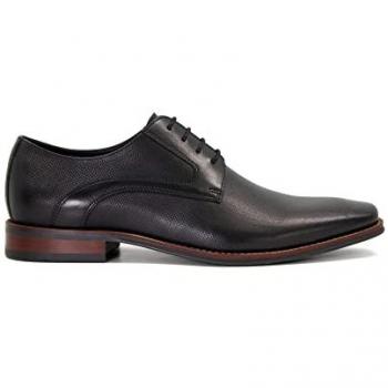 Dune Stoney Burnished-Toe Derby Shoes Black UK Size 8