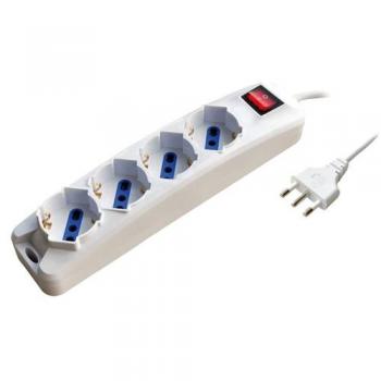 Multipresa MKC 492518316 N°4 con Interruttore e Cavo 1,5 m Spina ITA 2P+T 16A Bianco