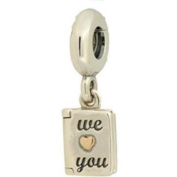 Charm Pandora We Love You – Argent 925, Or 14K, 2,5 cm