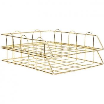 Rose Gold Metal Storage Basket