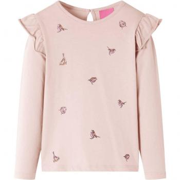 VidaXL Kinder-Langarmshirt mit Gorriones-Print Rosa 140