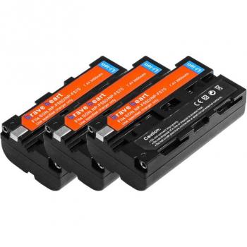 Kamera Akku Set 2x 3000mAh NP-F550 NP-F570 mit USB Ladegerät für Sony NP-F330 NP-F530 NP-F570 NP-F730 NP-F750