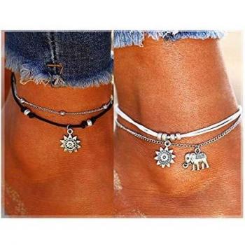 Tobillera Boho de Cuentas y Elefante