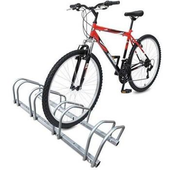 Rastrelliera Vounot per 4 Biciclette, Installazione a Pavimento e Parete, Colore Argento