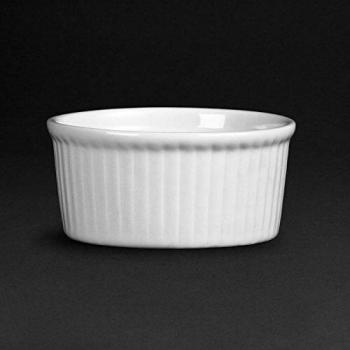 12 White Porcelain Ramekins 80mm by Olympia