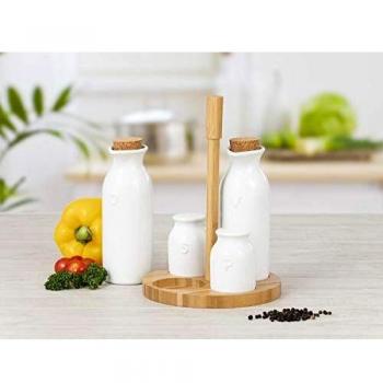 Esmeyer LINDOS 5‑Stück Keramik-Servierset – Weiß, 18,5 cm
