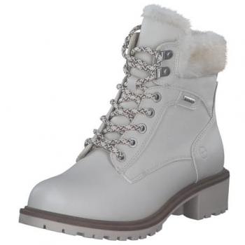 Bottine Crème à Lacets Tamaris Fourrée