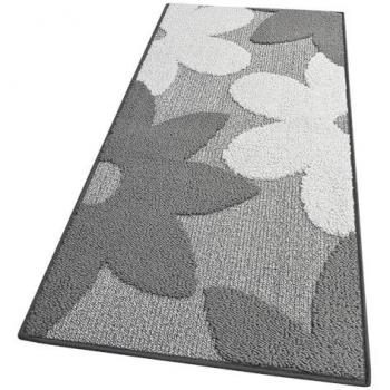 Emmevi Mv S.p.a. tapis anti‑glissade « Coureur floral 3D » – bord doux, gris, dimensions 57 x 180 cm