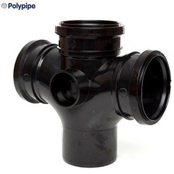 Ring Seal Soil and Vent Double Branch 110mm 92.5 Degree, Black