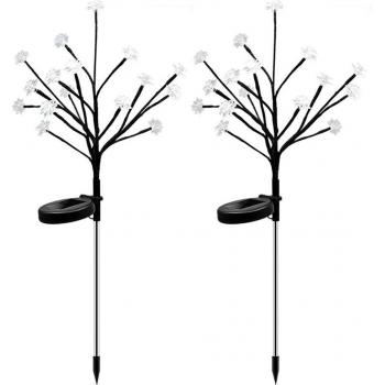 2PCS Solar Garden Suncatchers with Cherry Blossom Design