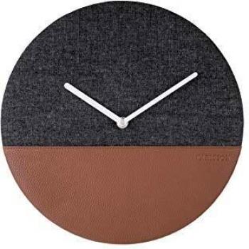 Karlsson Leatger Braun‑Grau Jeans Uhr – Wandmontage, One Size