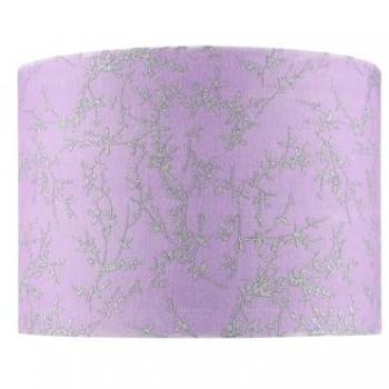 Happy Homewares 10 Lilac Cotton Lamp Shade with Foil Flowers