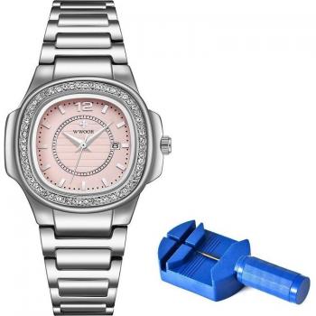 Accesorio de Lujo WWOOR Reloj de Oro Rosa 8874