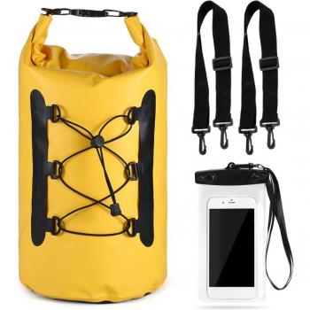 Tomsho Adventure 15L – Sac étanche avec coque téléphone, roulettes, pour kayak, canotage, pêche, surf, natation et rafting