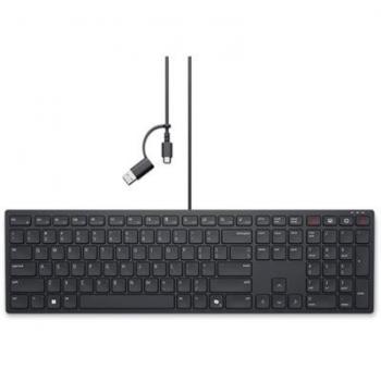 Dell KB525C, Taille réelle (100 %), Avec fil, USB, Plunger key switch, AZERTY, Noir KB525C-FR-EMEA