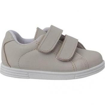 Baskets enfant Pisamonas – chaussures sport lavables, cuir beige