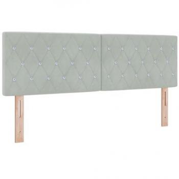 Light Grey Velvet Argyle Headboard – 160 cm (Vidaxl)