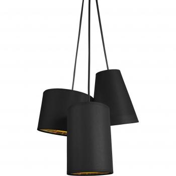Suspensión “Noche Luz” – Tela y ventana de vidrio oscuro D35xH90
