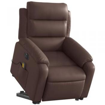 VidaXL Braun Kunstleder Massagesessel mit Aufstehhilfe