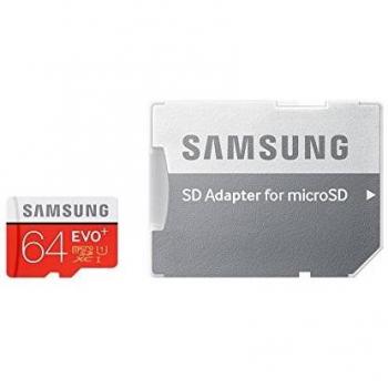 Samsung MicroSDXC 64GB EVO Plus Speicherkarte UHS-I Grade 1 Class 10, für Smartphones und Tablets, mit SD Adapter