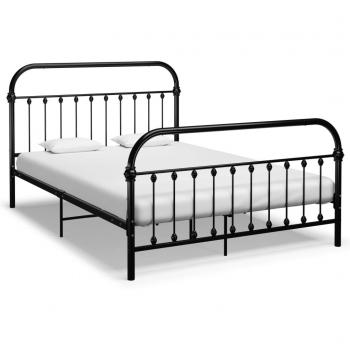 Black Metal Bed Frame 160x200 cm