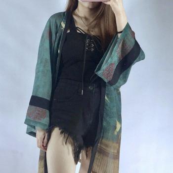 Boho Chic Summer Kimono Yukata Haori Chiffon Beach Cardigan Plus Size FF2599