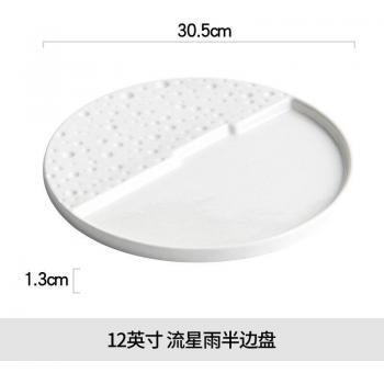 White Round Ceramic Food Presentation Plates