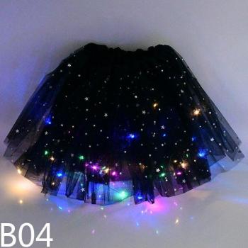 Falda de tul brillante con luces para cumpleaños