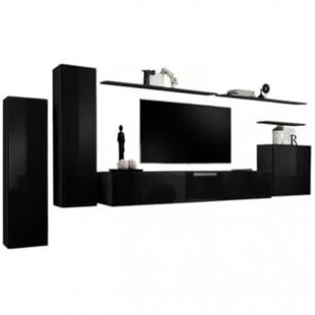Rangement Suspendu TV Switch I – Noir Brillant
